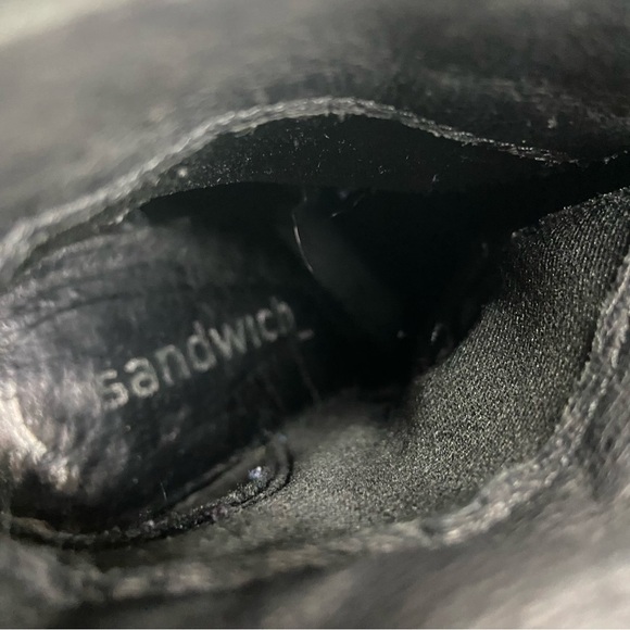 Lavorazione Artigiana Italy Super Soft Black Leather Suede Wrap Ankle BootsSize7 - Picture 12 of 13